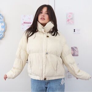 Baby Phat Cream Puffer Jacket – Gold Logo (Rare Size 2X)